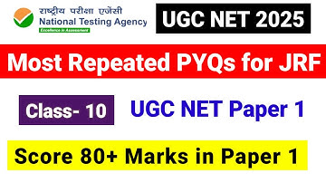 Class 10 Most Repeated PYQs | UGC NET 2025 | UGC NET JRF Preparation 2025 in Hindi | UGC NET MENTOR