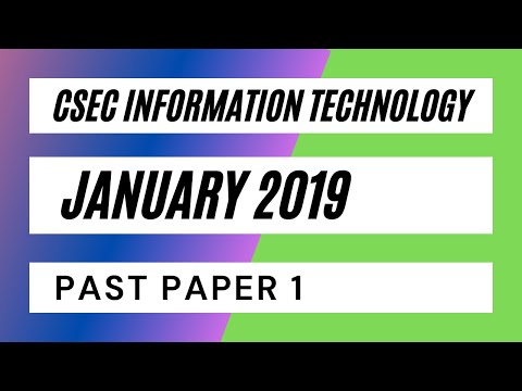 CSEC Information Technology January 2019 Past Paper 1