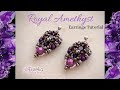 Royal Amethyst Earrings Beading Tutorial | 8mm Crystal Chaton Earrings with Czech O Beads