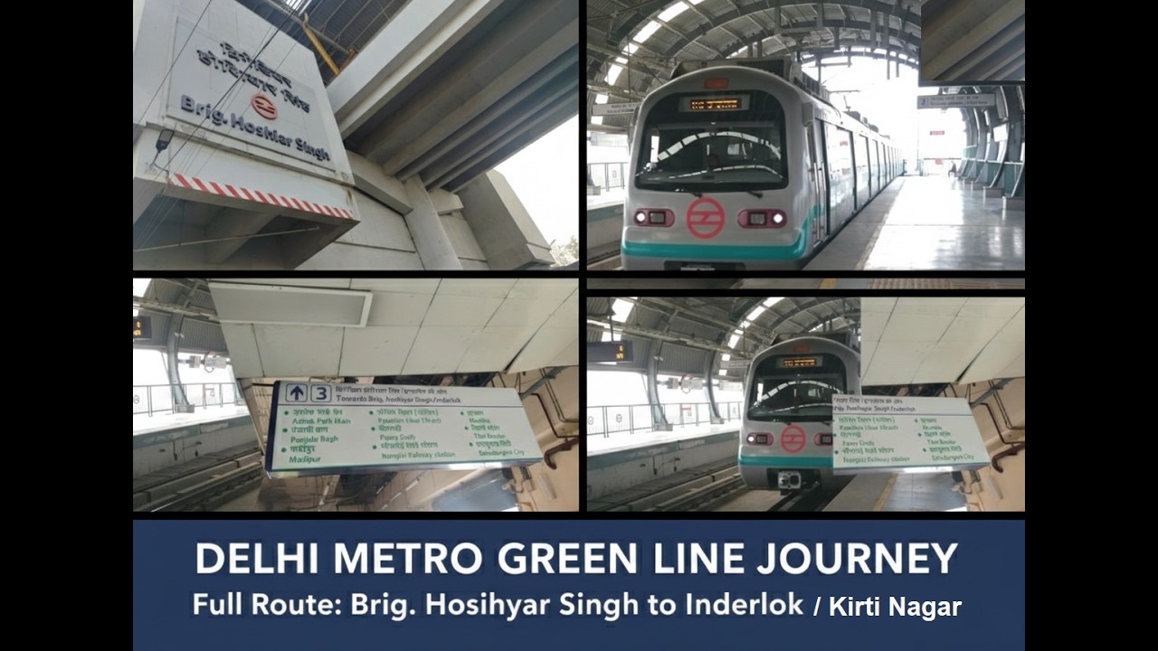 Delhi Metro Green Line Journey Full Video | Kirti Nagar / Inderlok to Brig. Hoshiar Singh