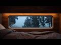 10 Hours Rain on a Sleeper Cabin Window | Rainy Forest Train Ambience for Deep Sleep