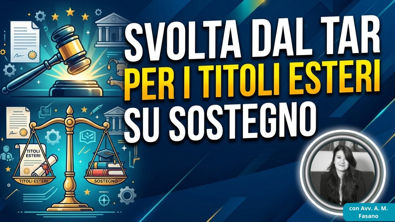 SVOLTA dal TAR per i TITOLI ESTERI su SOSTEGNO