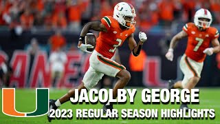 Jacolby George 2023 Regular Season Highlights | Miami WR