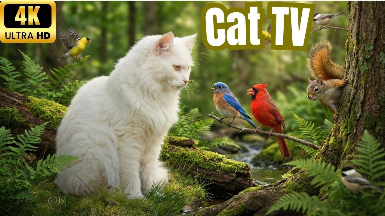 TV for Cats 🌲 Peaceful Green Forest Ambience Cats Love to Watch