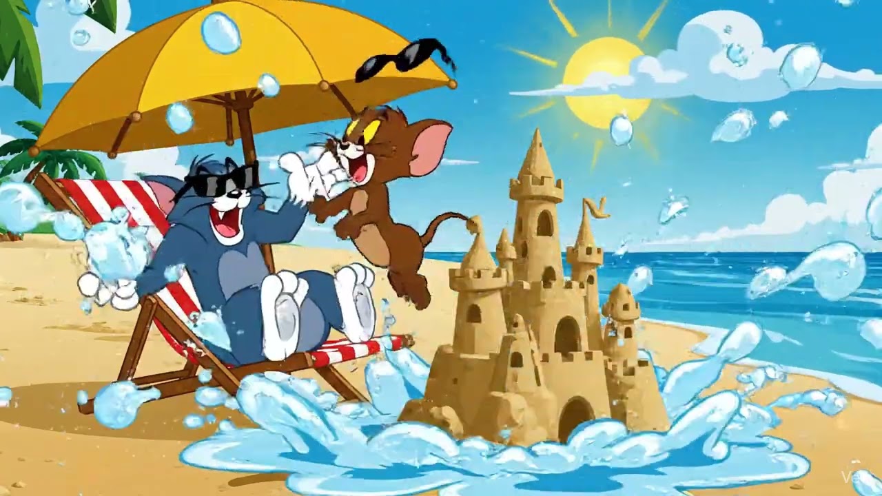 Beach Day Chaos Begins Tom and Jerry