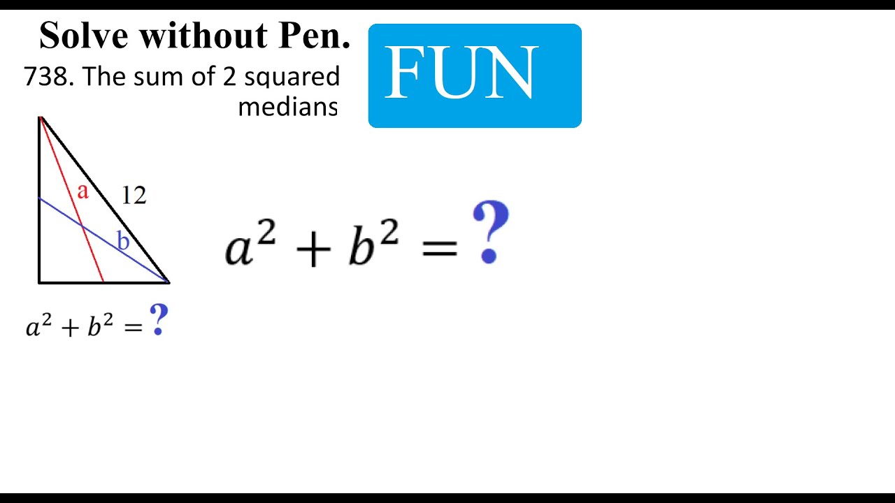 738. The sum of 2 squared medians - YouTube