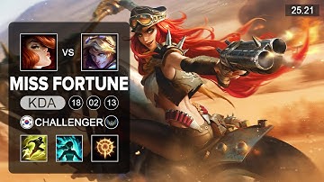 Miss Fortune vs Ezreal ADC - KR Challenger - Patch 25.21 Season 15