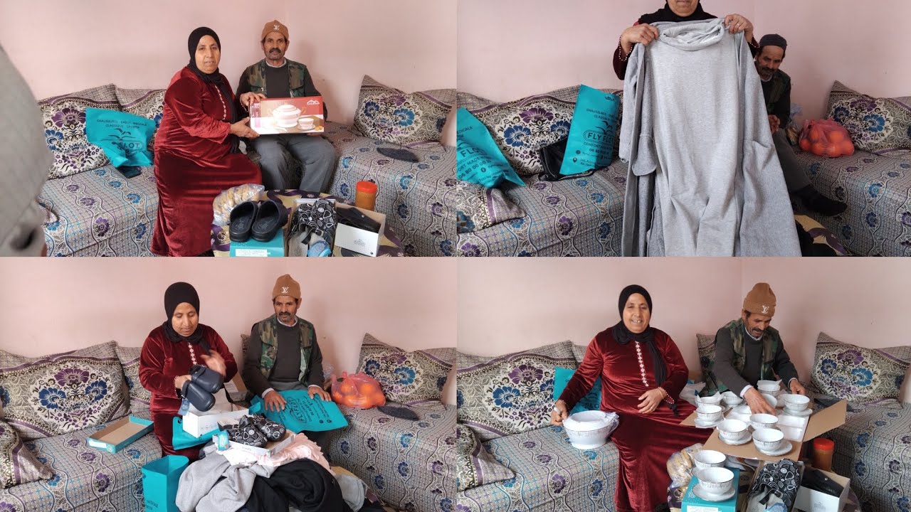 🎁هدايا واعرة من ولد عمتي ومراتوا🤗اول مرة نشوفوا طقم كامل🥺هدي امنيتها😔راجعين صباح لكازا 0620169684