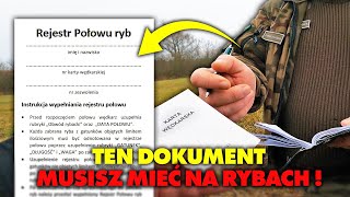 REJESTR POŁOWU RYB MUSISZ MIEĆ na RYBACH