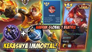 GILA! KERASNYA RANK IMMORTAL! NABRAK TOP GLOBAL 1 BEATRIX! MMR 12.000! FULL ADU MEKANIK! | MLBB