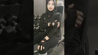 Hijab Style Olah Raga Try On Legging Set Senam Gym Fitnes