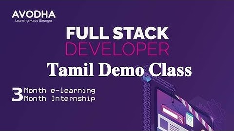 Android Full Stack Development Tamil Course| Tamil Demo Class | Avodha