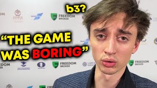 Daniil Dubov: “The Game Against Magnus Carlsen was BORING”