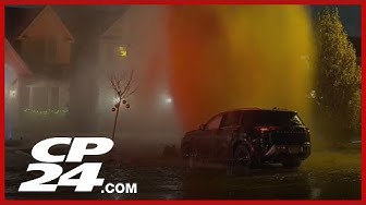 Thumbnail for Water shoots into the air after SUV crashes into fire hydrant in front of Milton home