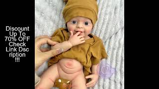45cm Adorable Boy Lifelike Handmade Soft Silicone Reborn Baby Realistic Details Weighted Doll for Bi screenshot 5