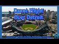 Detroit michigan drone  aerial view of the motor city  4k