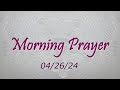 Morning prayer  04262024