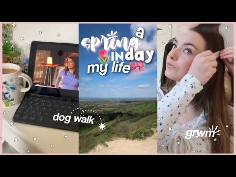 a SPRING 💐 DAY in MY LIFE 🎀  *grwm, dog walk, homework, productive* | April May