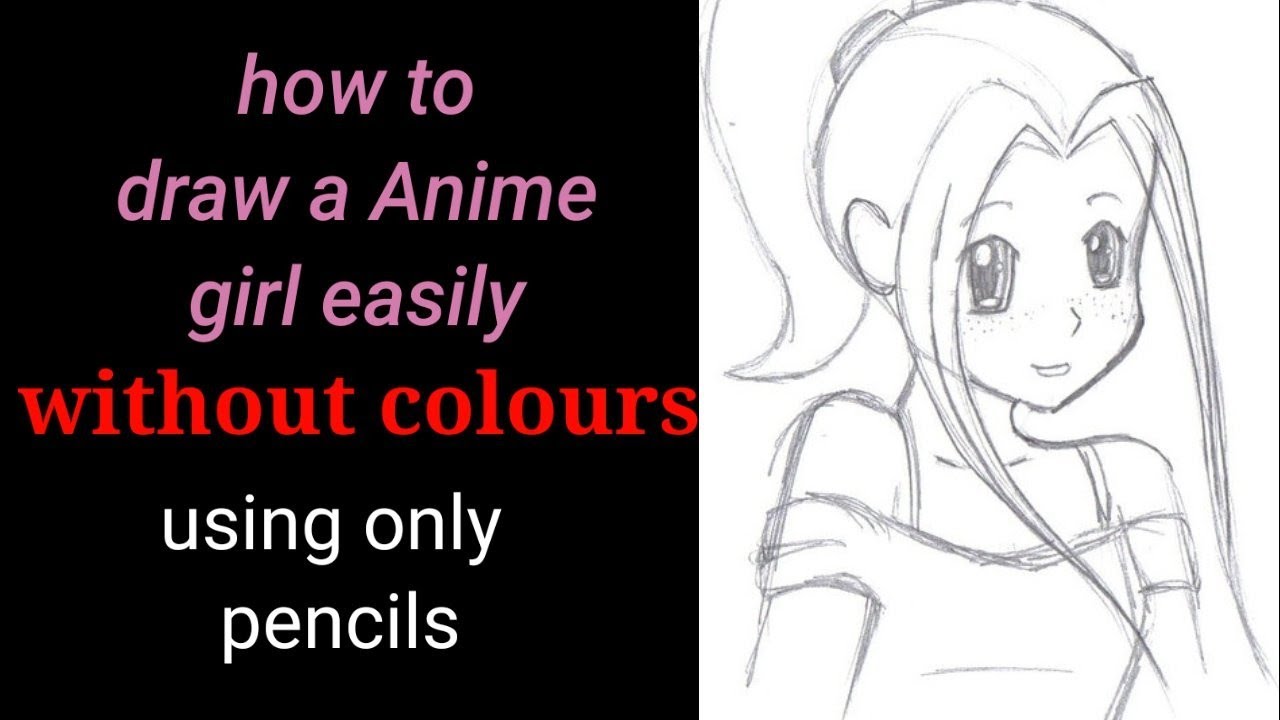 How to draw anime girl for beginners without circle (easiest way) 