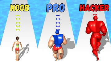 Noob vs Pro vs Hacker in Muscle Race