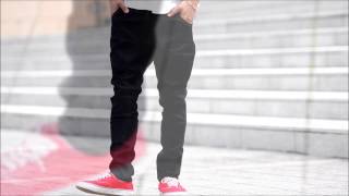 【 かっしーチャンネル】春服 着こなし ストレッチデニムサルエルパンツ(15205)