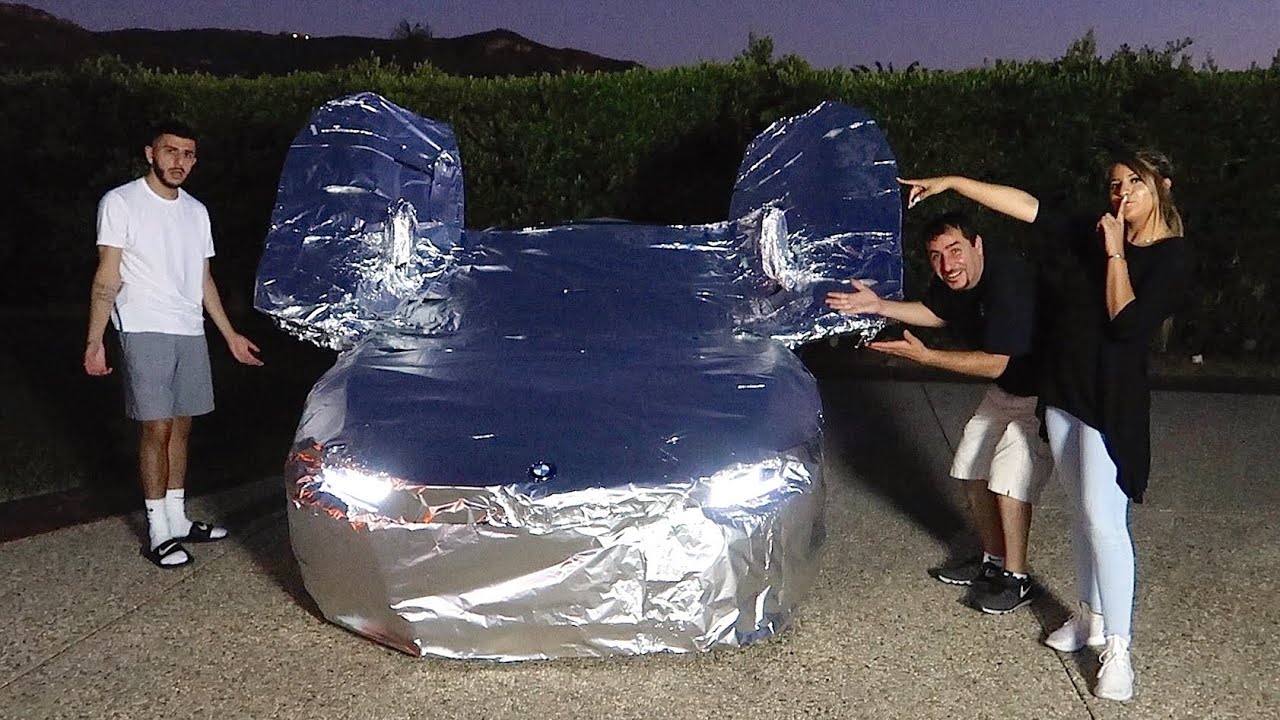 ALUMINUM FOIL BMW i8 PRANK!! WTF! YouTube