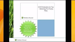 CCH® ProSystem fx® Tax - How to Delete a Pro Forma
