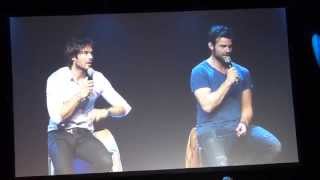 Ian Somerhalder & Daniel Gillies at BloodyNightcon BrusselsQ&A2015 talking about meeting each other