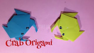 How To Make Simple Easy ORIGAMI CRAB - Fun Origami Animal - Origami Paper Crab for Beginners