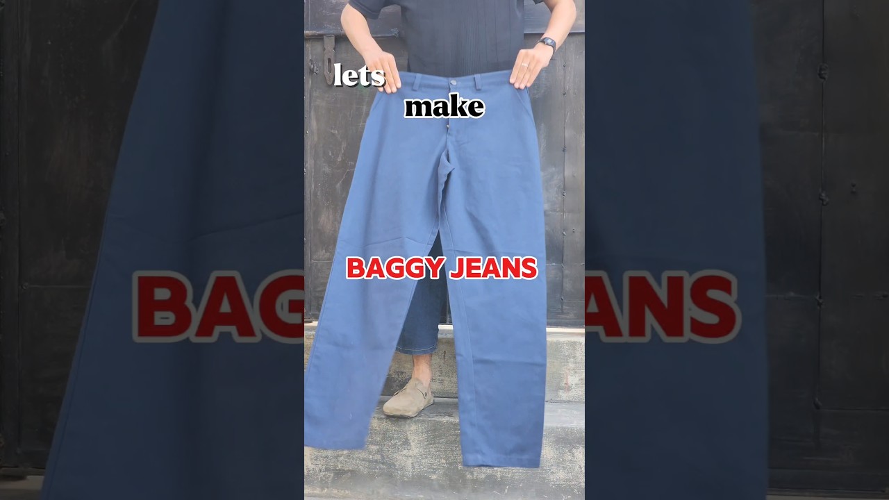 how to make baggy pants  from skinny pants in just 20 min .baggy jeans tutorial 