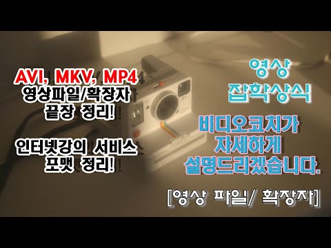 영상잡학상식 1편 - [영상파일/확장자]  영상파일, 확장자 종류 및 인터넷강의 서비스 포맷을 확실하게 비디오코치가 정리해드립니다.