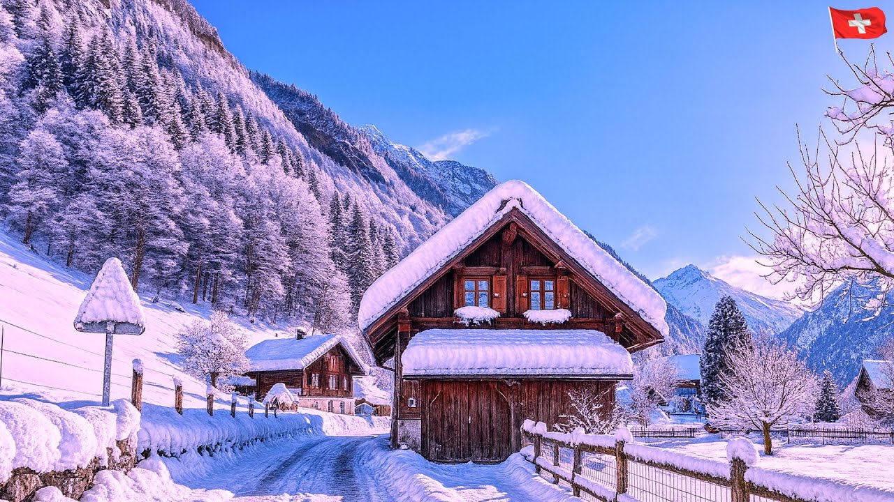 Switzerland's Most Beautiful Valley Walking Tour in Snow ❄️ Breath Taking View