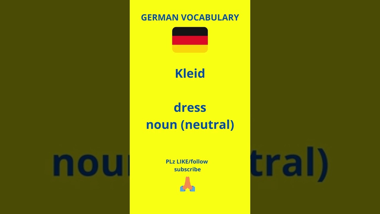 GERMAN WORD OF THE DAY shorts german shortvideo YouTube