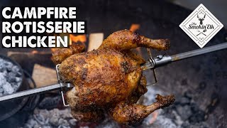 Campfire Rotisserie Chicken  Fire Cooked Chicken Using The Thuros Xtreme!