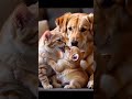 Cat Smacks Puppy Fast… And Immediately Hugs Him When Mom Appears 😂❤️ #cat#dog