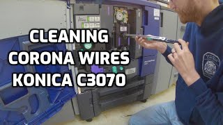 Cleaning Corona Wires on Konica Minolta C3070 AccurioPress, Improving Print Quality in Halftones