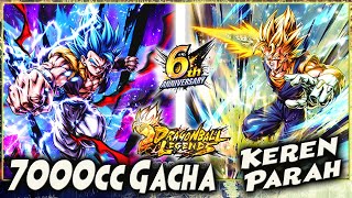 6th ANNIV!! 7000cc GACHA LL FUSION GOGETA BLUE & SUPER VEGITO  Dragon Ball Legends