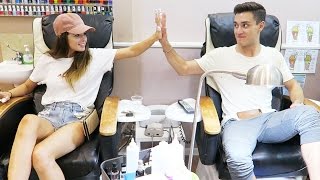HIS FIRST PEDICURE EVER