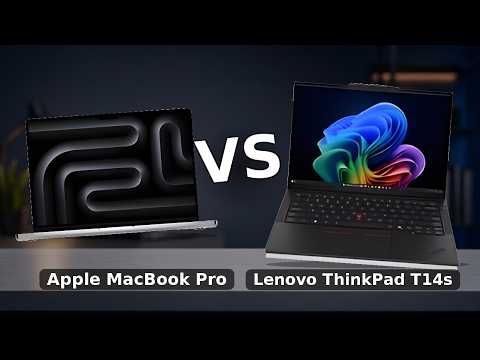 Apple MacBook Pro 14 M5 vs Lenovo ThinkPad T14s Gen 7 comparison video thumbnail