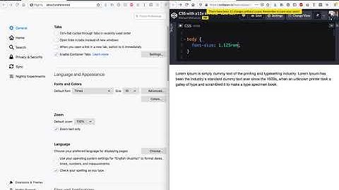 Accessible CSS demo: font-size property with a relative value