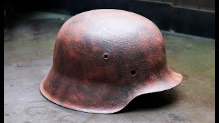 Rusty WWII German Helmet M42 Full Restoration