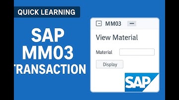 SAP MM03 Transaction Explained | View Material Master Data Easily
