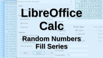 LibreOffice Calc - Random Numbers & Fill Series