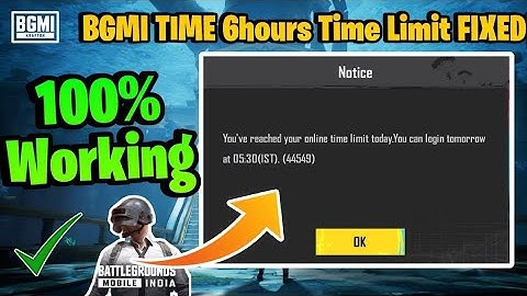 FREE!How To Fix 6 Hours Limit BGMI 2024 Solution || 6 Hours Limit Kese Fix Karin || BGMI time Limit