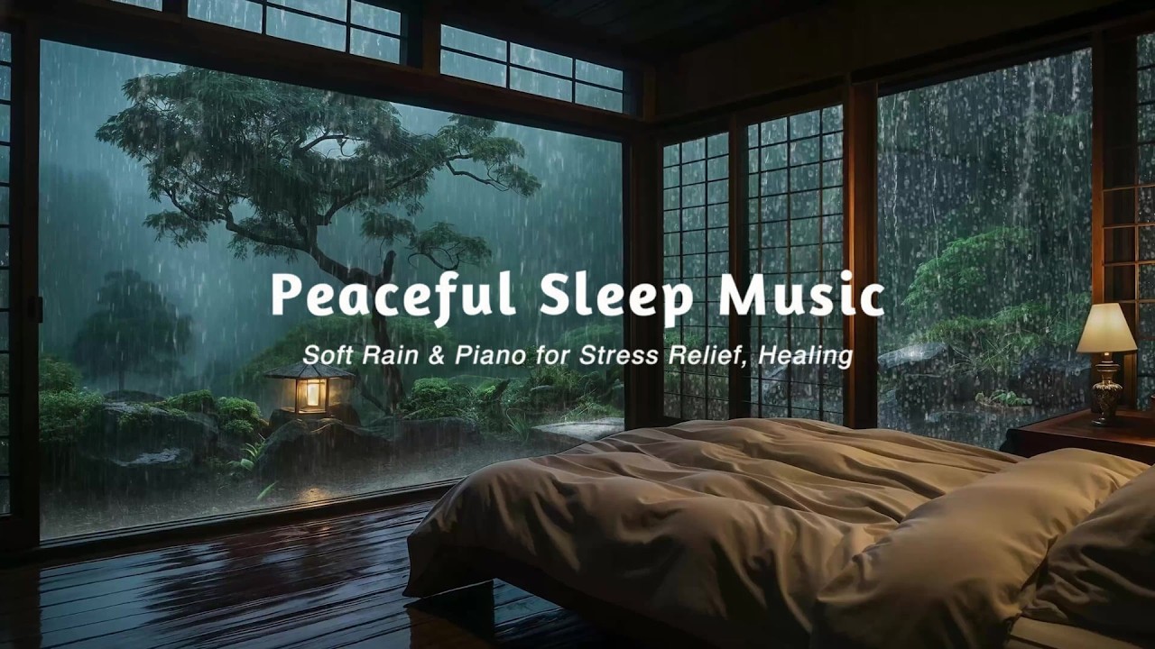 FALL INTO SLEEP INSTANTLY ★ Soft Piano Music & Rain Sounds for Stress Relief, Anxiety & Deep Sleep