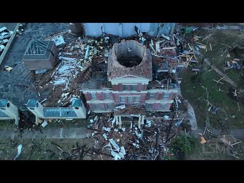 12-11-2021 Mayfield, Ky Catastrophic Tornado damage- First light drone