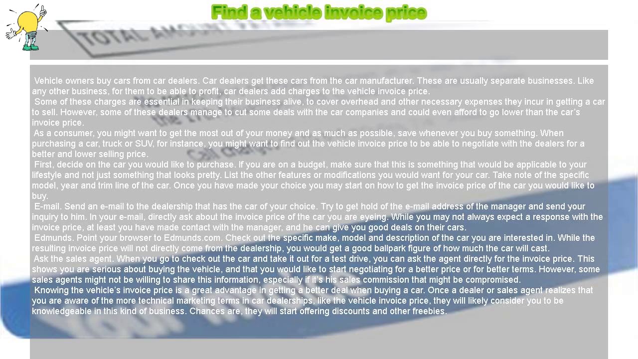 how to find a vehicle invoice price youtube find invoice price