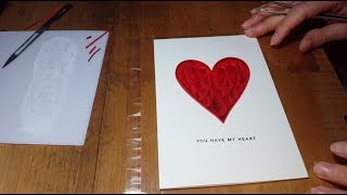 How To Make a Beautiful heart Quilling card Part 2 - valentine's day greeting cards