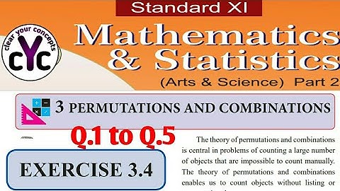 Exercise 3.4 (Q.1 to Q.5) | Permutations and Combination | Chapter 3 | Class 11| maths part 2