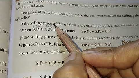 Class 6 Mathematics Chapter 10 profit and loss formulas
